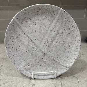 Set of 4 Neutral Speckle 11” Dinner Plates White Nautica Home 100% Melamine NEW